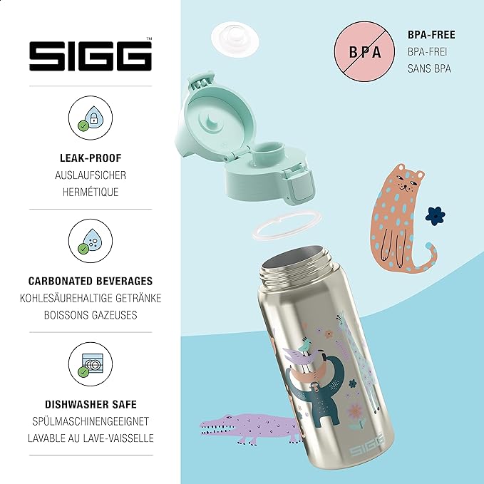 SIGG - Insulated Kids Bottle - Shield One Therm - For Carbonated Beverages - Dishwasher Safe - Stainless Steel - 17 Oz