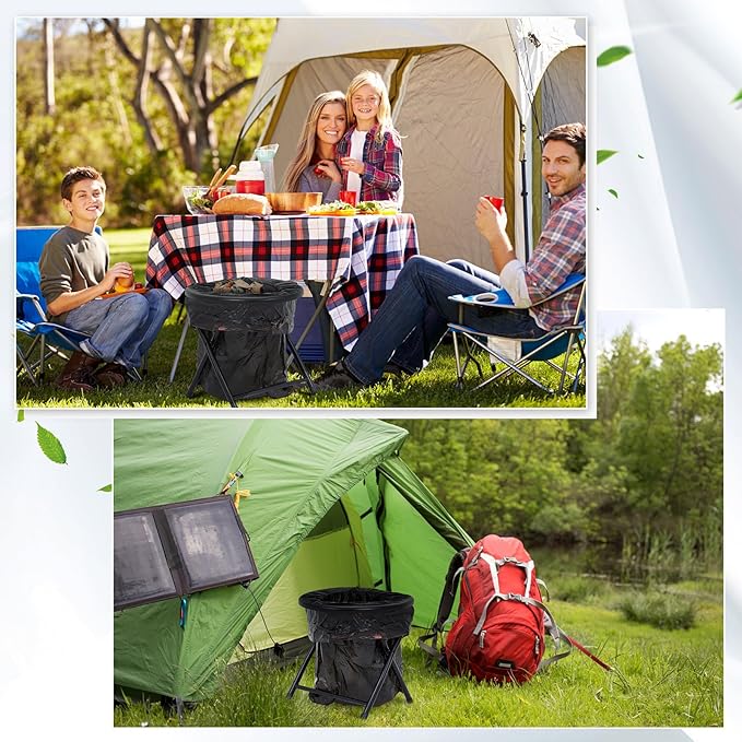 Soaoo 2 Pcs Portable Toilet for Camping 330 lb Weight Capacity Portable Camping Toilets with Soft Seat Toilet Bags Stainless Steel Folding Toilet Car Camp Toilet for Adults Camping Hiking Travel