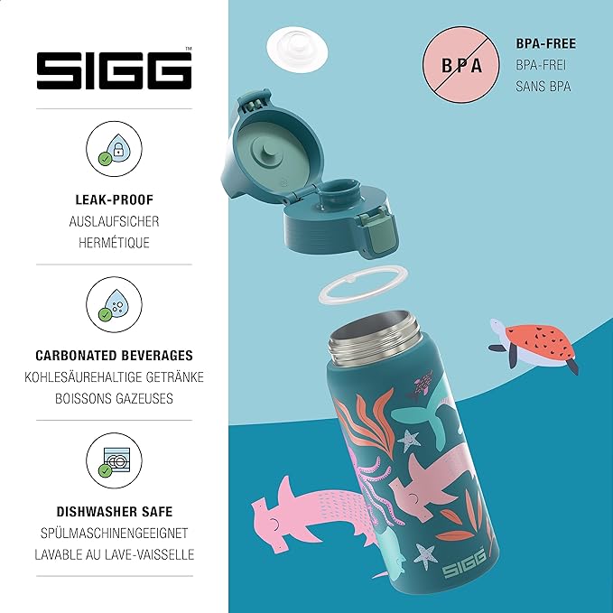 SIGG - Insulated Kids Bottle - Shield One Therm - For Carbonated Beverages - Dishwasher Safe - Stainless Steel - 17 Oz