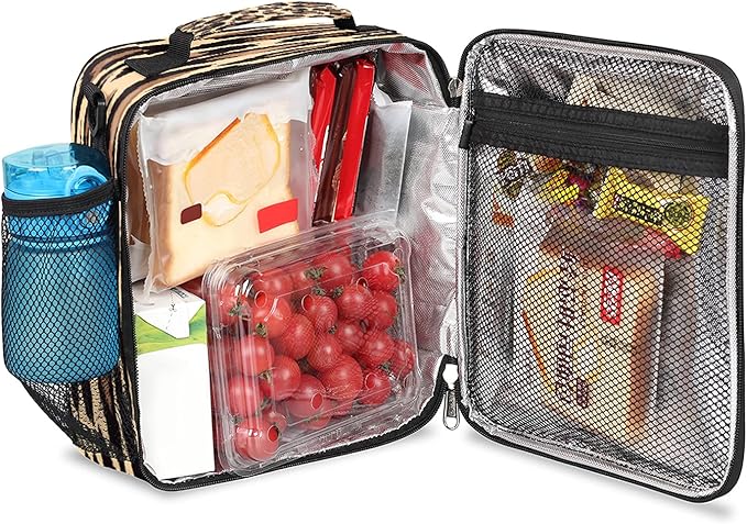 Pardick Leopard Lunch Box for Kids,Students Leopard Animal Skin Print Lunch Bag Tote with Adjustable Shoulder Strap,Insulated Thermal Girls Boys Lunchbox Cooler Bag for School Picnic Travel Outdoor