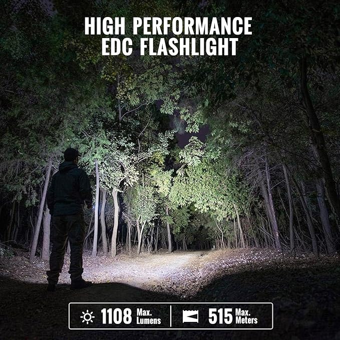 ThruNite Catapult Mini V2 LED Searchlight, 515 Meters Long Throw, High 1108 Lumens Rechargeable Flashlight for Law Enforcement, Search and Rescue, Emergency Signaling, EDC Use, Cool White
