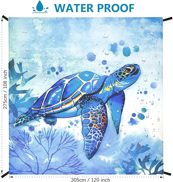 Beach Blanket Sandproof Extra Large Beach Mat Adults Waterproof Quick Drying Sand Free Mat Made by Premium Polyester with 4 Stakes & 4 Corner Pockets for Outdoor Travel Camping Hiking