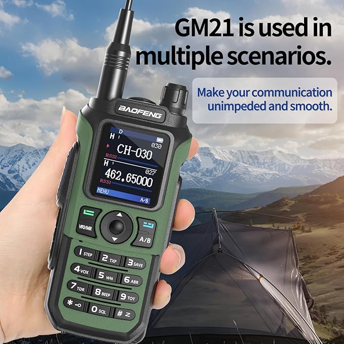 BAOFENG GMRS Radio GM21 GMRS Handheld Radio Long Range Walkie Talkies for UV-5R GMRS Rechargeable Two Way Radio with GMRS 771 NOAA Weather Receiver,999 Channels,Copy Frequency and USB-C Charger
