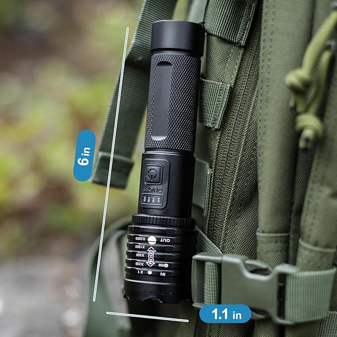 Rechargeable LED Flashlights High Lumen: 990,000 Lumens Super Bright Tactical Flashlight with 3 Modes & IPX7 Waterproof, Handheld Powerful Flash Light for Home Camping(2 Packs)