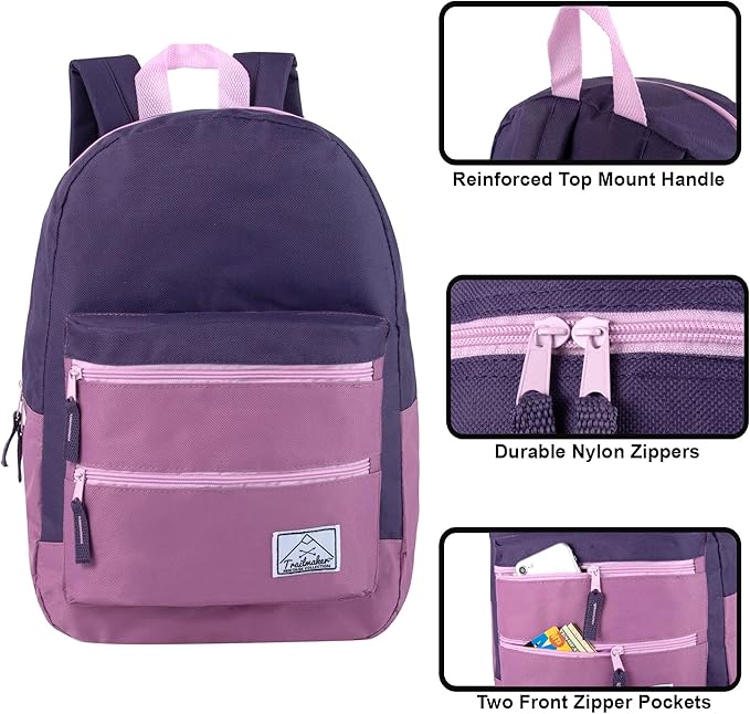 Trail maker Multi Pocket Multicolor Backpack with Adjustable Padded Straps