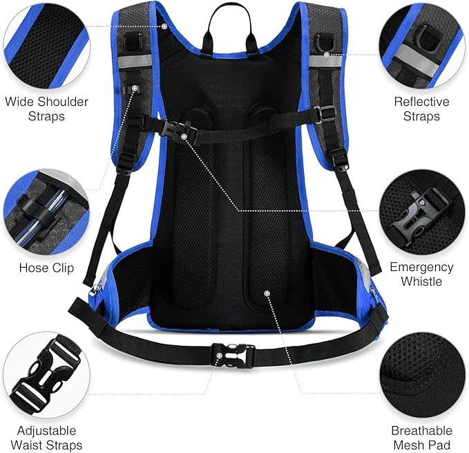 3L Hydration Backpack, Insulated Water Backpack, Hiking Backpack with Water Bladder, Lightweight Water Backpack for Hiking, Biking, Running, Climbing
