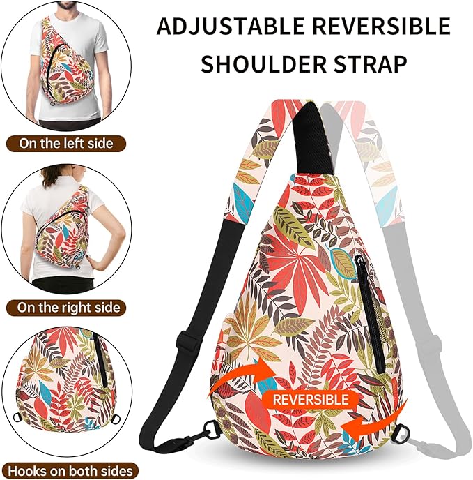 HUA ANGEL Crossbody Sling Bag for Men & Women Lightweight Waterproof Chest Shoulder Bag for Travel Hiking & Everyday Use