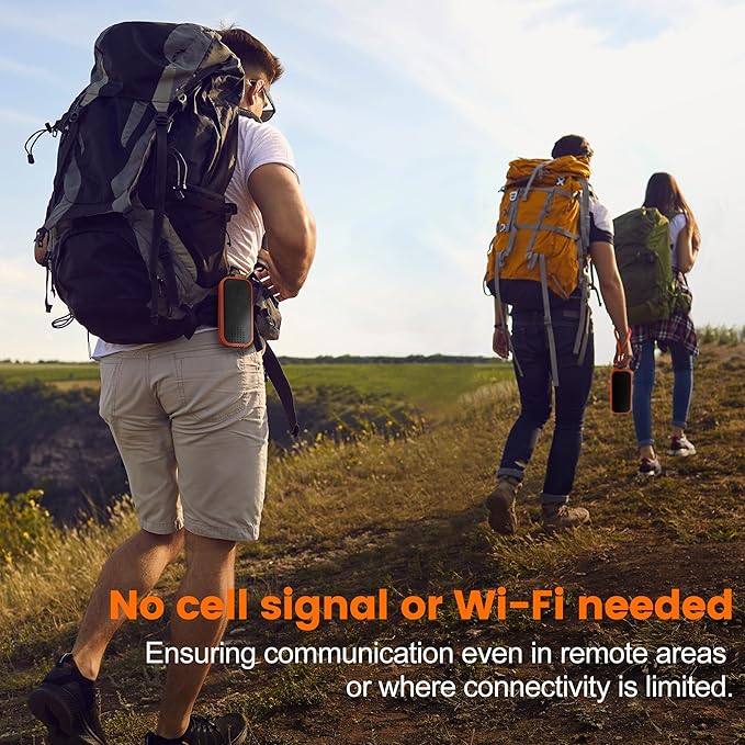 Mesh Communicator Walkie Talkie, Group to Communicate Hands-Free While Hiking, Biking or Camping, 2000FT, One-Click Match, Expandable Range Network, Personal Speaker