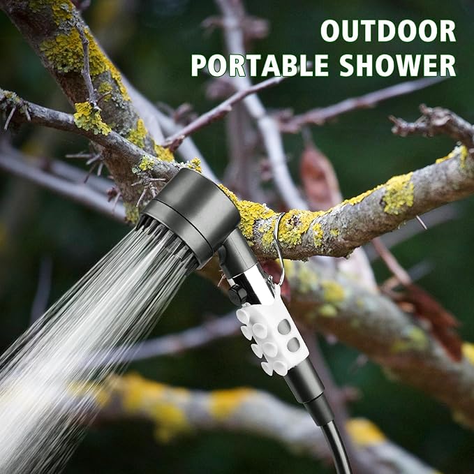 Portable Camping Shower Pump Kit, 7800mAh Showers Pump for Travel, Camping,Outdoor, Tents Shower and Pet Cleaning, with Water Temperature Display and Rechargeable Battery