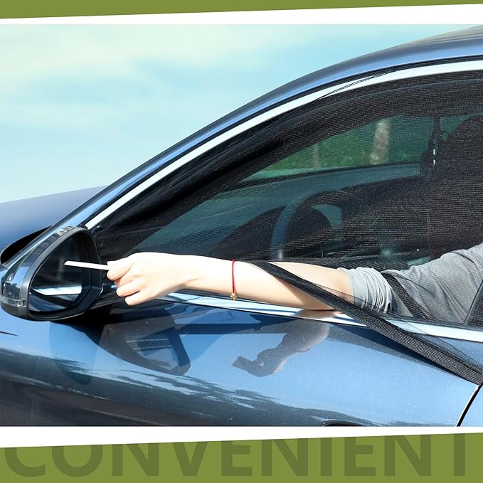 Yahenda 5 Pcs Car Camping Tailgate and Window Shades Set Car Camping Net Screen for Windows Stretchy Front Rear Sun Shade Breathable Stretch Window Screen for Privacy Mosquito(XL)