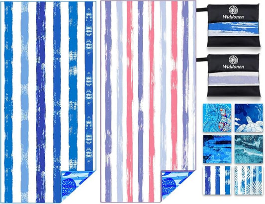 Lightweight Thin Microfiber Beach Towel Sand Free Quick Dry Absorbent Compact Soft Pool Swim Travel Towels Extra Large Oversized Beach Accessories Packable Essentials Stuff Gifts for Adult