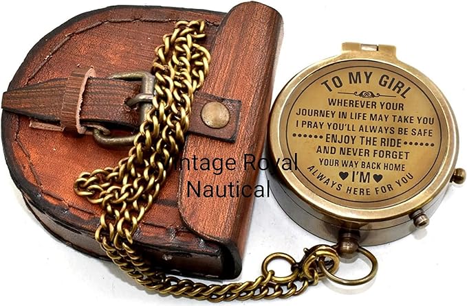 Engraved Brass Compass Gift To My Son/Nautical Gift For Son From Dad/Gift To Son From Mom/Gift For Son,Father Son Gift,Mother Son Gift,Love Mom,Son From Mom, Love Dad/With Leather Case