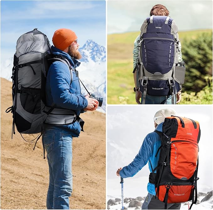 HOMIEE 50L Hiking Backpack Travel Bag Waterproof Camping Backpack with Rain Cover Lightweight Backpacking Backpack Rucksack
