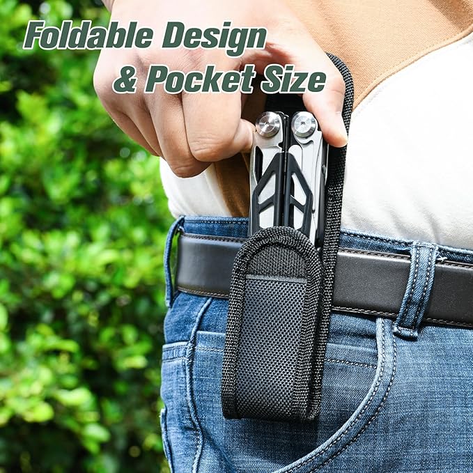 FLYHOMES Multitool 16-in-1 Multi tool Pliers with Springs Scissors Screwdriver and Saw… Gift for men Professional for Camping Survival Tools and Outdoor Adventures (Black)