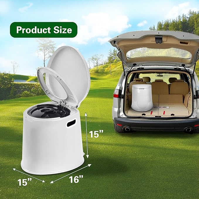 Portable Toilet, Adult and Child Toilet, 5.3 Gallon Mobile Toilet Bucket, Camping and RV Toilet, Suitable for Camping, Hiking, RV, Boat, Bedroom