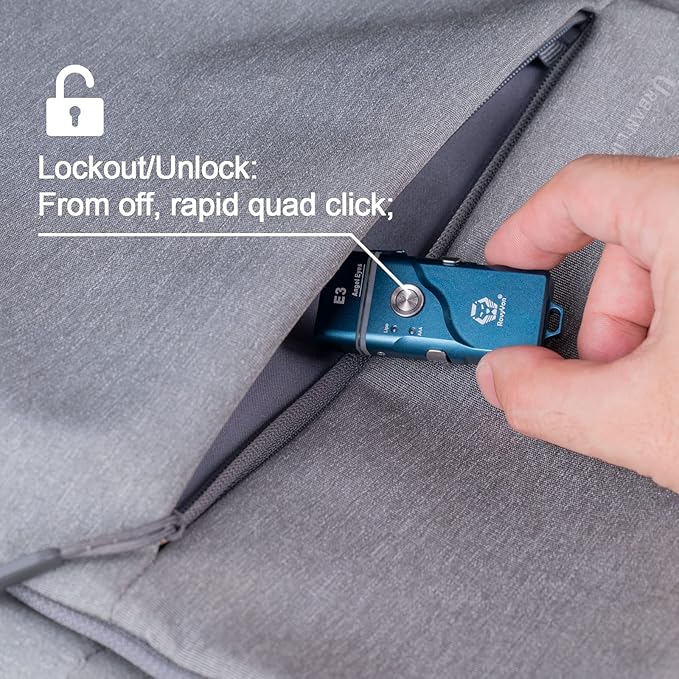 RovyVon E3 Keychain Flashlight-700 Lumen Dual Power Rechargeable with Lockout Mode, Waterproof for Everyday Carry, Camping, Hiking, Emergency