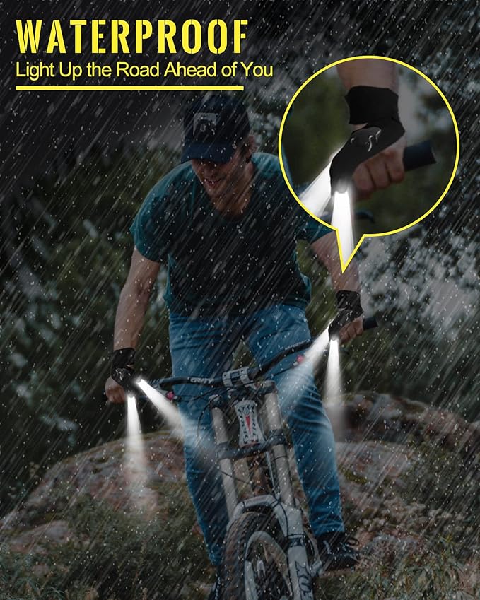 KFK Father's Day Gifts from Wife Daughter Son Hands Free Flashlight Gloves Cool Gadgets Gifts for Men Birthday Christmas for Him Boyfriend Husband Dad Fishing Camping Outdoor Repairing Tool