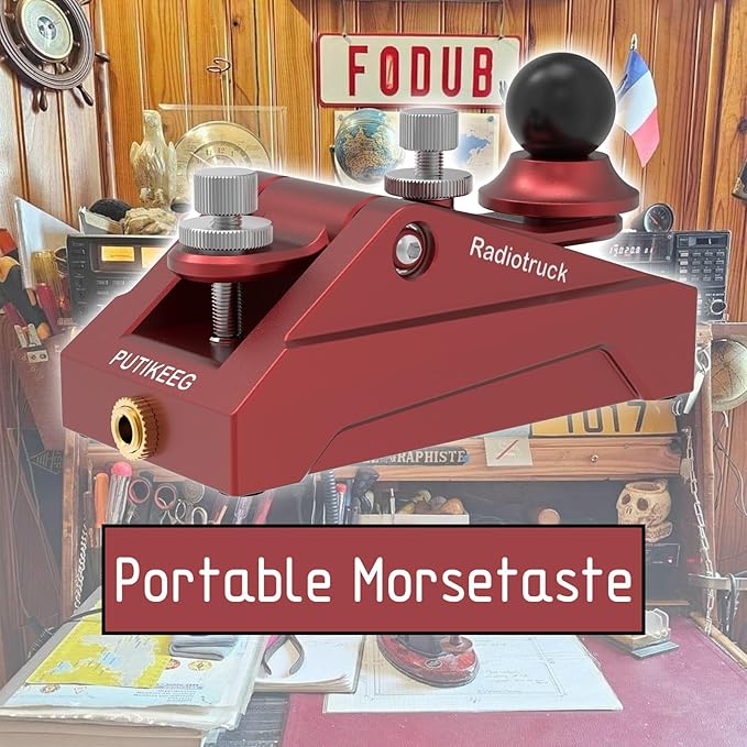 CW Telegraphy Key Auto Morse - Radio HAM Send Telegram Key CyberTruck Shape Lambic Single Paddle Transmission Morse Code Key with Aluminum Alloy Body Base