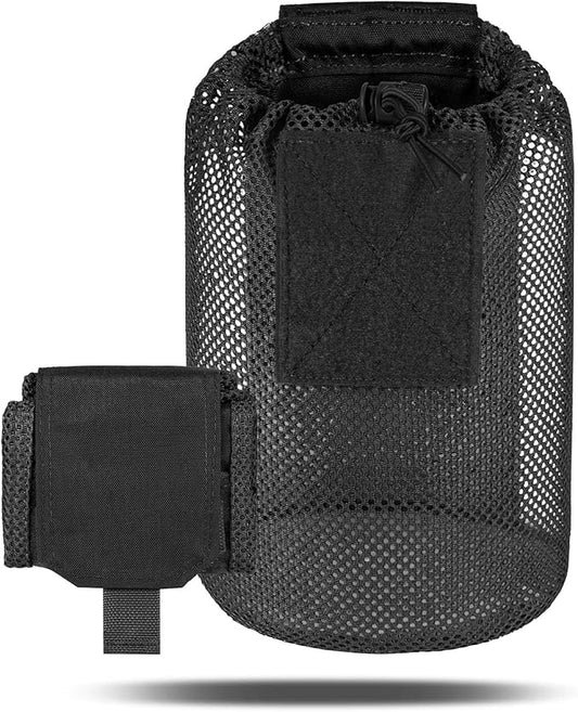 Dump Pouch Tactical Molle Mesh Pouches,Lightweight Range Compact Micro Drawstring Foraging Roll Up Foldable Recovery Ar Mag Tool Pack,EDC Drop Net Storage Belt Bag.…