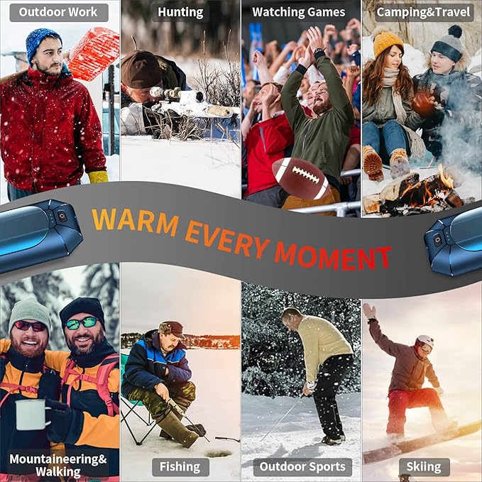 2 Pack πππ§π πππ«π¦ππ«π¬ Rechargeable,Portable Electric Hand Warmers Reusable,USB Handwarmers,Outdoor/Indoor/Working/Studying/Camping/Hunting/Golf/Pain Relief/Game/Warm Gifts for Men Women Kids