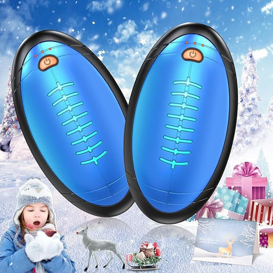 Hand Warmers Rechargeable, 2023 Newest 2 Pack Temperature Electric Portable Heater Football Shape Hand Warmer, Quick Charge Portable Hand Warmer Gift for Christmas Outdoors/Hunting/Golf/Camping