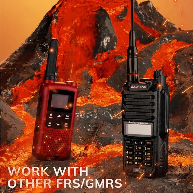 BAOFENG UV-9G GMRS Radio, IP67 Waterproof Two Way Radio for Adults, NOAA Scanner & Receiver Long Range Rechargeable Handheld Radio, Repeater Compatible, with Programming Cable
