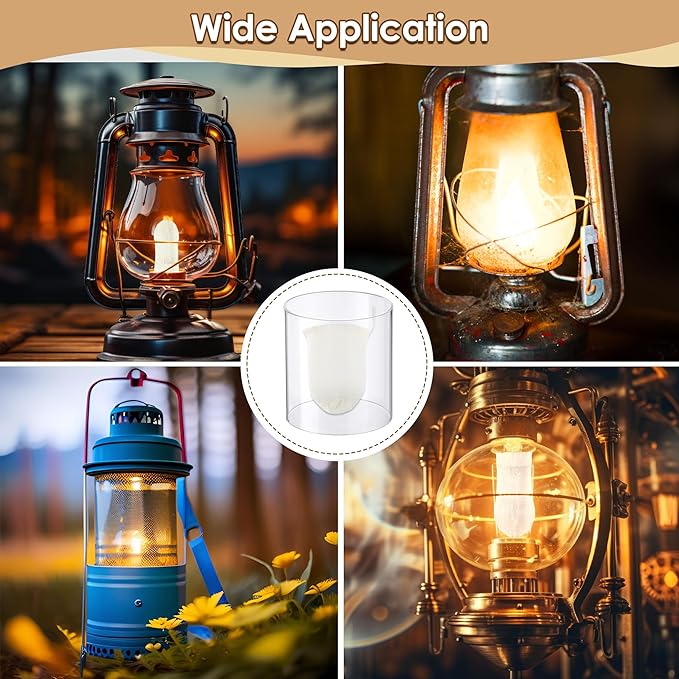 10 Pcs Propane Lantern Mantles with Glass Replacement Lantern Globe, U Shape Mantles and Standard Shape Lantern Replacement Globe, Propane Lantern Mantles Replacement Parts for Outdoor Camping