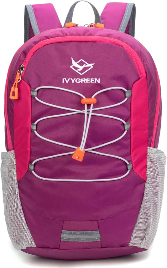 Little Kids Hiking Backpack for Boys or Girls, Small Daypack for Camping or Travel (Purple)