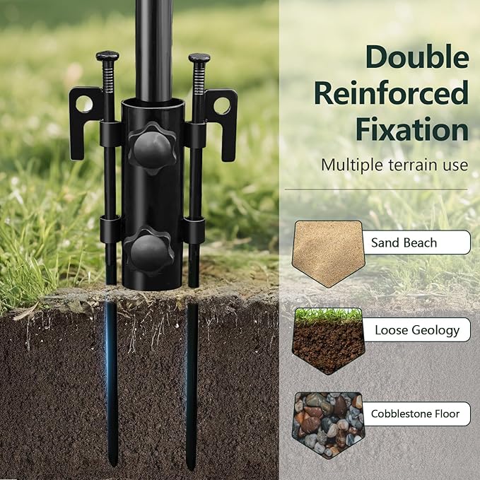 Camping Tarp with Poles & Retainer,15x12.5FT Large Waterproof 210D Oxford Cloth Camping Canopy, Anti-UV UPF100+ Tent Tarp Car Awning for Outdoor, Picnic, Hammock, Car, Backpacking(Green)