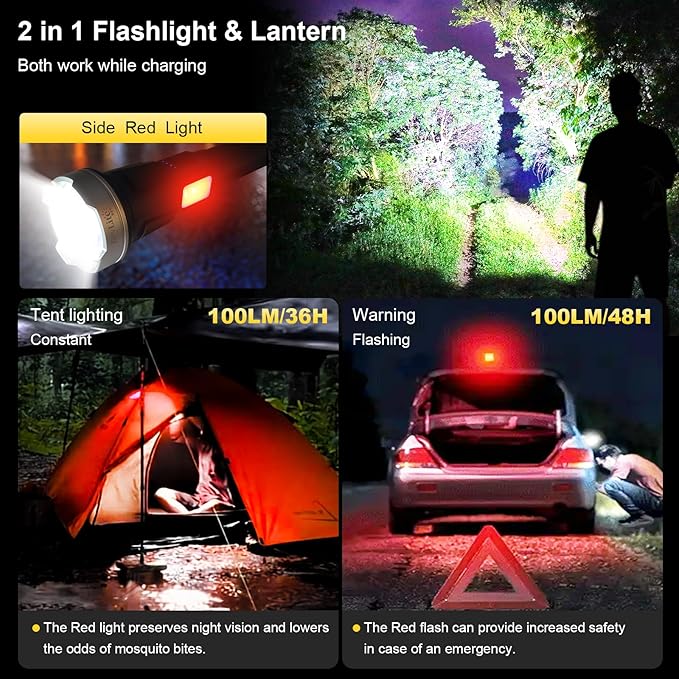 Flashlights High Lumens + Black Light Flashlight Mini 365nm UV Flashlight, Linterna LED De Alta Potencia 500000 Lumens Super Bright Flashlight Temu Police Flashlight for Home Camping