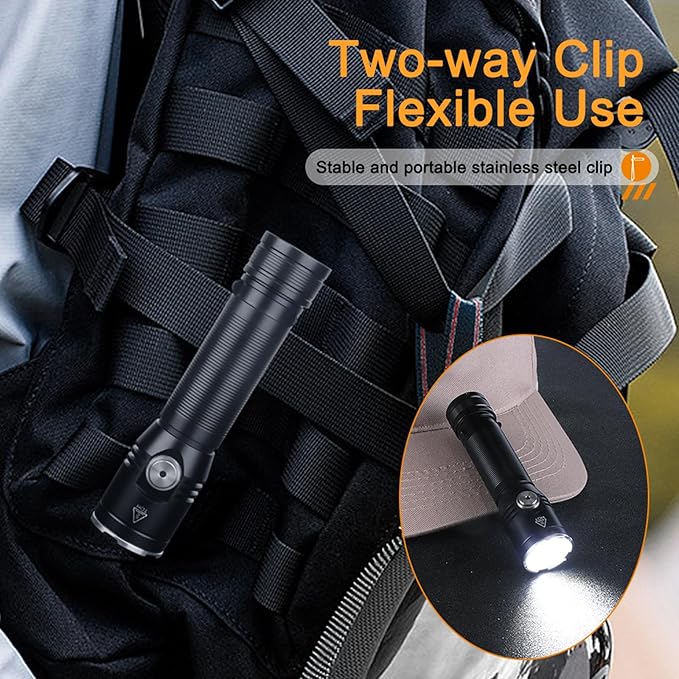ULTRAFIRE SP67 LED Flashlight Rechargeable,2050 High Lumens Mini Flashlight with Holster,6 Modes,USB-C Waterproof Handheld Small Flash Light for Camping, Outdoor, Emergency