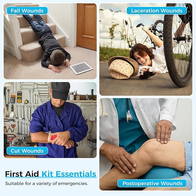 Emergency Wound Closure Kit 2-Pack | FSA/HSA Eligible Medical Grade Adhesive Sutures | Butterfly Bandages & Clotting Technology | for First Aid Kits, Outdoor Injuries, Post-Surgery Care