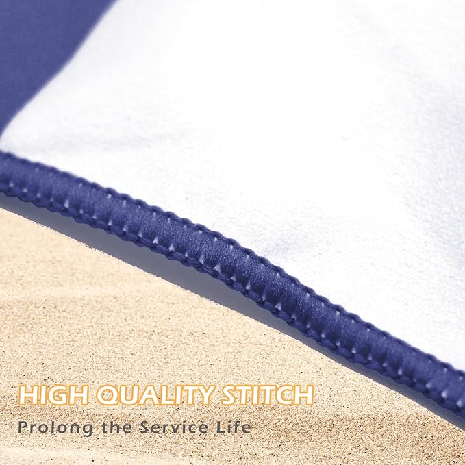 Eunzel 2 Pack Microfiber Beach Towel, Quick Dry Travel Towel Large Sand Free Towel for Beach, Camping, Swim Pool, Gym, Sports& Yoga 71"x32", Stripe Navy & Pink
