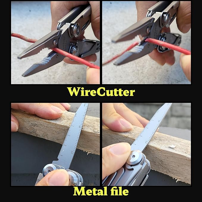 19-in-1 Stainless Steel Multitool - Versatile EDC Gear for Men | Camping, Fishing, Hiking & Firefighting | Pocket, Survival & Fishing Knife with Dual Force Functionality