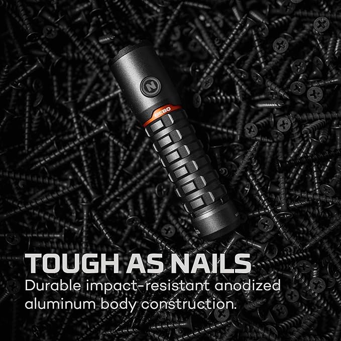 NEBO Redline Torchy 2K, 2000 Lumen Pocket, Rechargeable LED, Water & Impact Resistant Flashlight for EDC with Smart Power Control, Power Memory Recall, Removable Clip for Camping, Hunting, Hiking