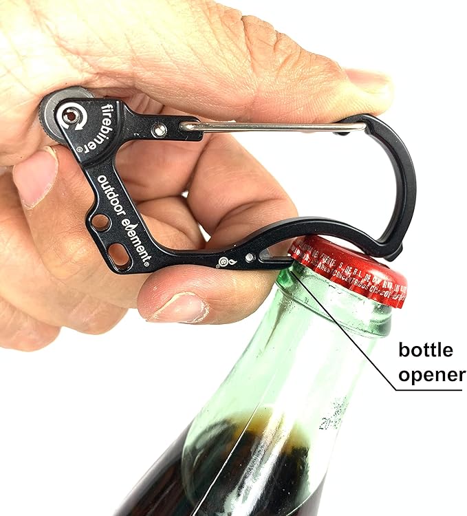 Firebiner 6-in-1 Fire-Starting Carabiner EDC Emergency Multitool -Keychain,Utility Blade,Bottle Opener,& More