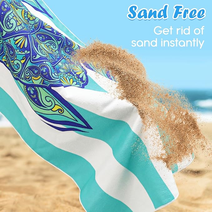 2 Pack Microfiber Beach Towel, 71"x32" XL Oversized Sand Free Beach Towels Blanket Soft & Absorbent for Adults Women Men Beach Pool Camping Travel Yoga Vacation Essentials Accessories Gifts