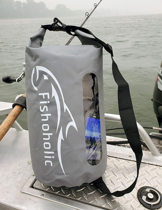 Fishoholic Dry Bag - Waterproof Gear Bags - Fail-Safe Snap - Made Tough & Durable for Kayaking Boating Fishing Hiking Camping Paddle Board & Tailgaiting