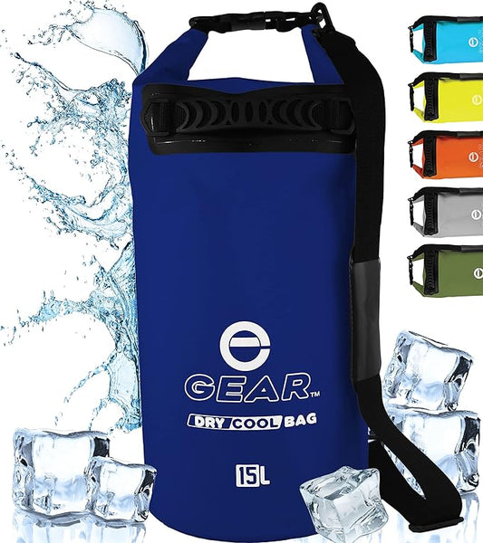 Insulated Dry Bag Floating Cooler – 10L / 15L / 25L Roll Top, Leak Proof, Waterproof, Collapsible, with Padded Shoulder Strap - Perfect for Kayaking Fishing Beach