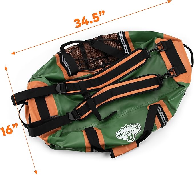 Dri-Tech Waterproof Dry Duffle Bag, IP 65 Lightweight Roll-Top Dry Bag with Backpacking Shoulder Straps & 4 Extra Pockets – Protects Personal Belongings