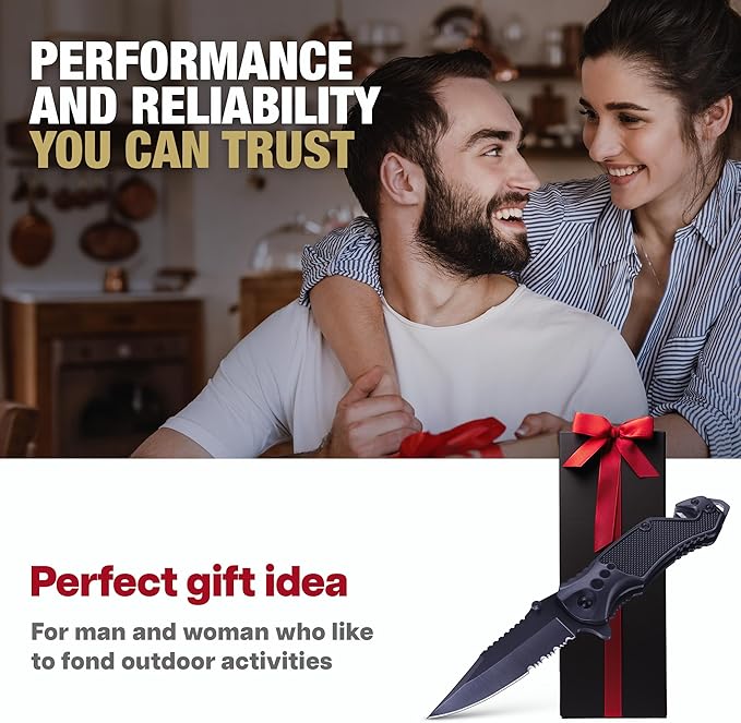 Father Day Gifts - Legal Pocket Knife for Stepdad & Father - Mens Gift Ideas - Best Father’s Day Gifts - Cool Folding Knives - Birthday Gifts for Men - Presents for Dad Husband Boyfriend - 6680 G
