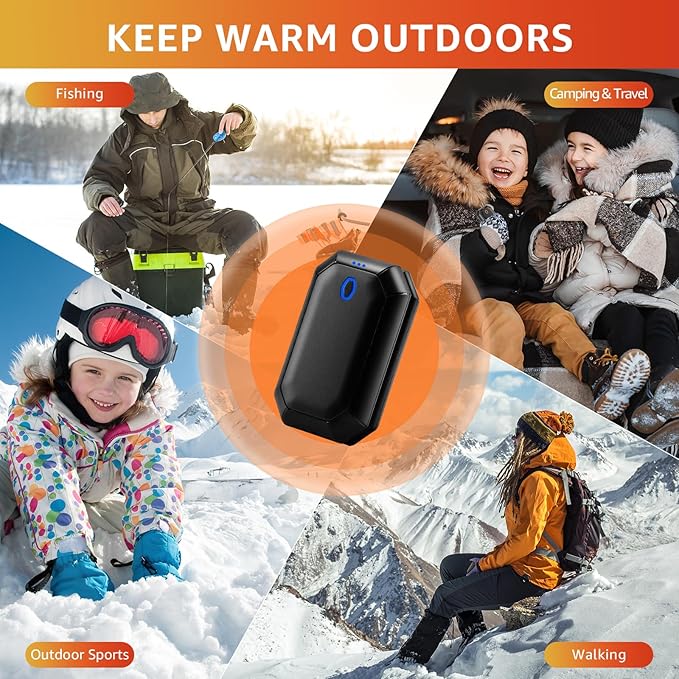 Hand Warmers Rechargeable, 2 Pack 4000mAh Electric Hand Warmer, USB 2 in 1 Portable Hand Warmer, 3 Heating Levels, Gifts for Women, Reusable Hand Warmers for Outdoors, Golf, Camping, Hunting