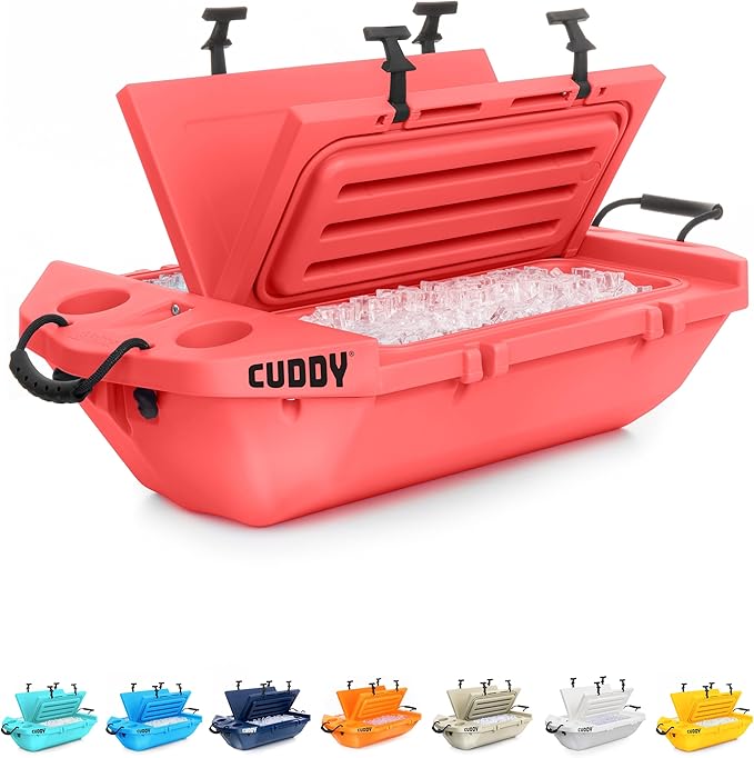 CUDDY Floating Cooler and Dry Storage Vessel for Land & Water – 40QT– Great for River, Beach, Kayak, Pool, & Lake - Multiple Color Options