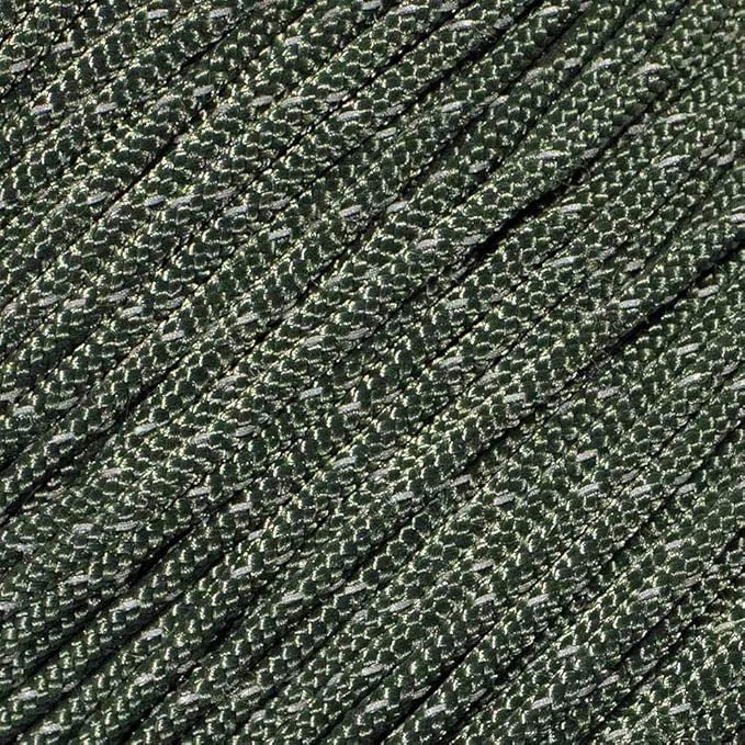 West Coast Paracord – 95 Tensile Strength - 1 Strand Reflective Paracord (100 Feet, Camo Green)
