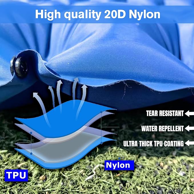 Sleeping Pad Ultralight Inflatable Sleeping Pad for Camping, 77''X27'', Built-in Pump, Ultimate for Camping, Hiking - Airpad, Carry Bag, Waterproof - Compact & Lightweight Air Mattress