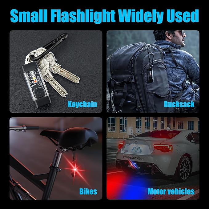 SPOMOX Mini EDC Flashlight Rechargeable with Keychain, Super Bright 700 Lumen Pocket Flashlight, Tiny LED keychain Lights with Magnetic base, USB-C Rechargeable, for Camping, Outdoors and Emergencies.