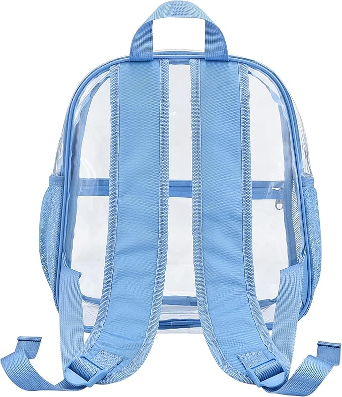 Oraben Clear Backpack for Stadium Events Clear Stadium Backpack 12x6x12 Bag (Enhanced Strap, Sky Blue)