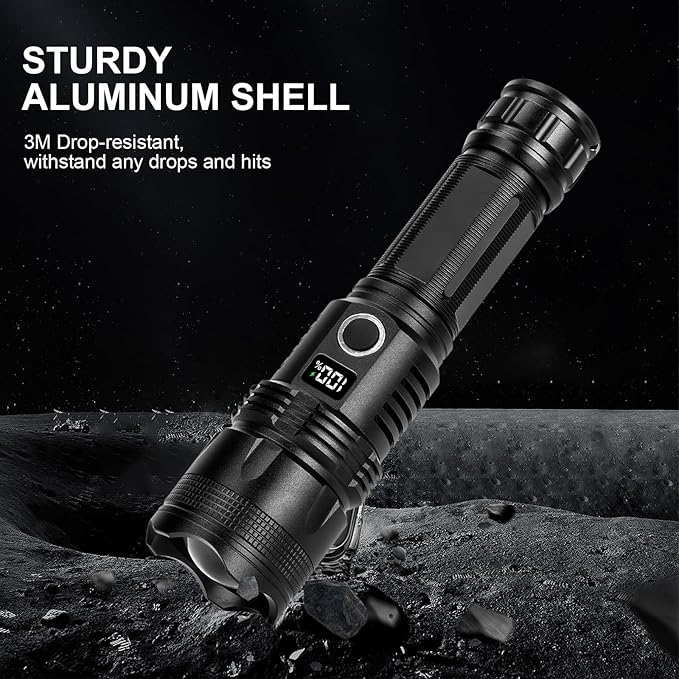 Rechargeable Flashlights High Lumens, 990,000 Lumens Super Bright led Flashlight with 5 Modes, IPX7 Waterproof, Powerful Handheld Flash Light for Home Camping Emergency