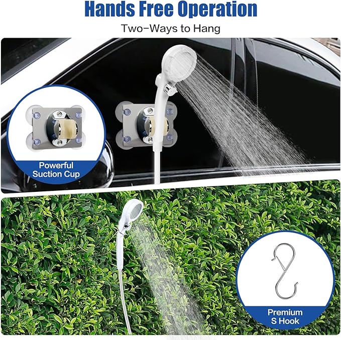 Portable Shower Camping Shower Outdoor Camp Shower Pump, Electric Rechargeable Portable Camping Shower, Powered by Rechargeable Battery for Camping, Hiking, Traveling