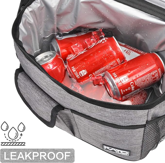 Tirrinia Large Insulated Lunch Bag for Women Men, 10L Leakproof Thermal Reusable Lunch Box for Adult, Tall Meal Prep Lunch Cooler Tote with 4 Pockets for Office Work